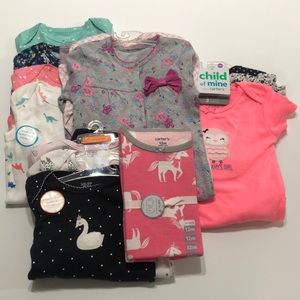 NWT baby girl onesies and pjs!